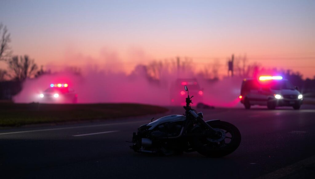 Akron motorcycle accident scene Akron motorcycle accident scene